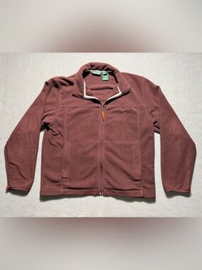 L.L.Bean Fleece Jacket Men’s Large Full Zip Purple Outdoor Hiking Casual USA